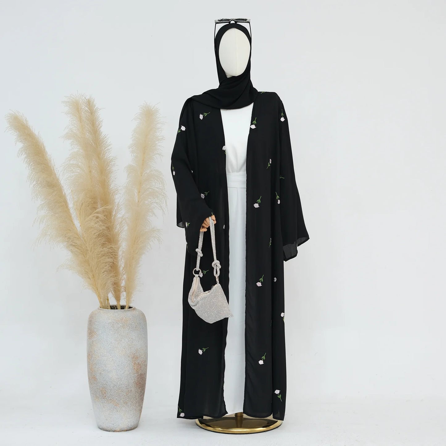 DAFNÍ Open Sleeve Flower Abaya