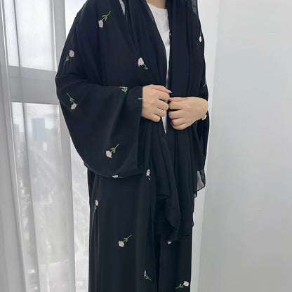 DAFNÍ Open Sleeve Flower Abaya