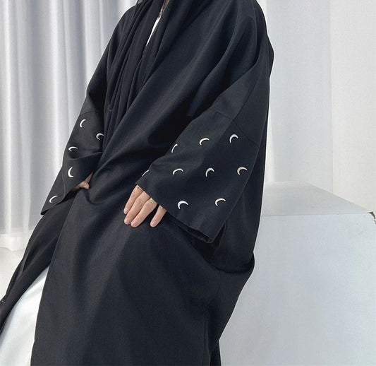 DAFNÍ Black Moon-Sleeve Open Abaya